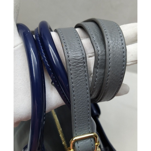 Tory Burch Multicolor Leather Suede Double Handles Zipper Satchel Shoulder Bag - Picture 5 of 16